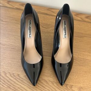 Karl Lagerfeld Black Patent Leather Heels